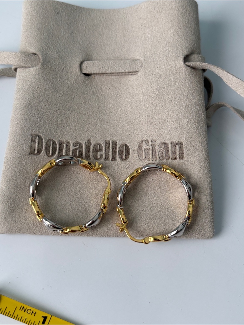Donatello Gian Two-Tone Gold & Silver Hoop Earrings
